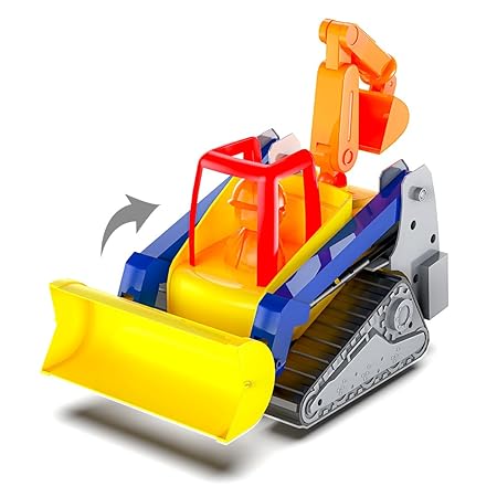 Mirana Bump & Go Construction Toy for Kids - Playful & Colorful Bulldozer, Excavator & Crane Vehicle for Toddlers